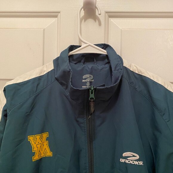 College of William & Mary Tribe Men's Track & Field Brooks Green Jacket Large - Picture 2 of 3